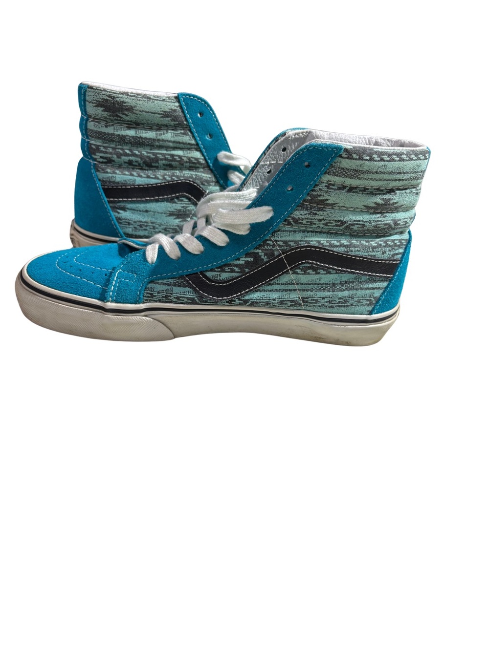 Vans Sk8-Hi Van Doren Teal Black Aztec Southwestern Skate Shoes Men 8 Rare
